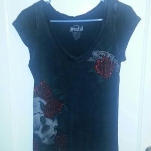 Black Sinful shirt with bling