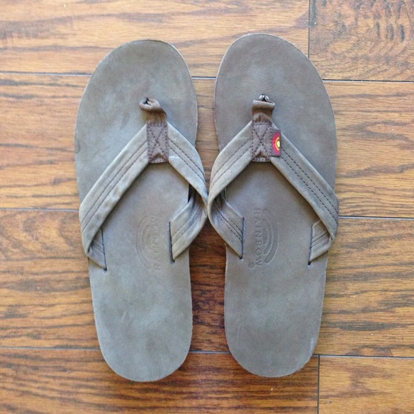 Rainbow flip flops