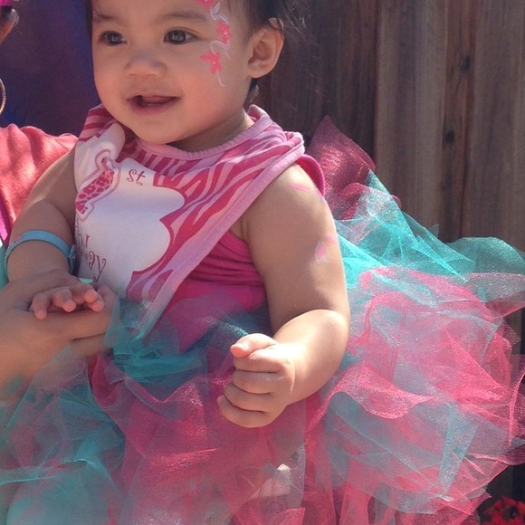 Pink&turquoise baby tutu