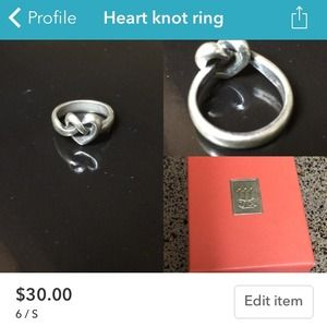 James Avery heart knot ring