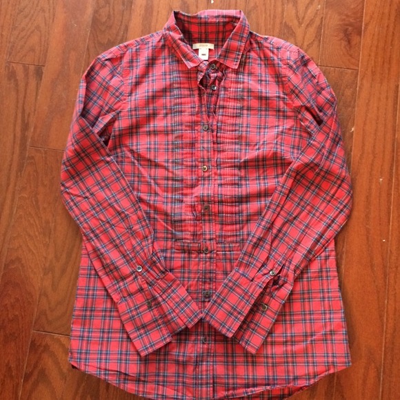 Plaid J. crew top