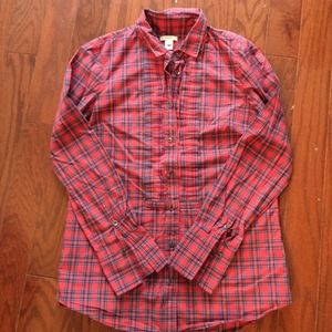 Plaid J. crew top