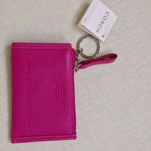 COACH nwt pink wallet keychain