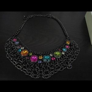 Multi-color stone statement necklace