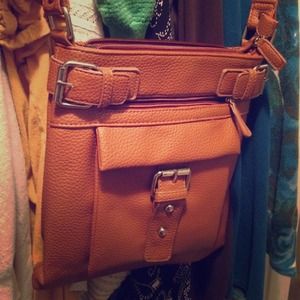 Cross body bag cognac color