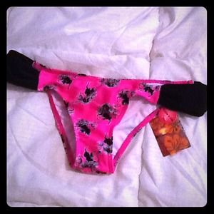 ON HOLD! Pink & black unicorn bikini bottom 👙