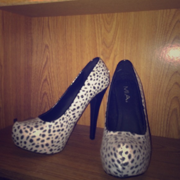 Mia Leopard Print and Clear Sequin Heels