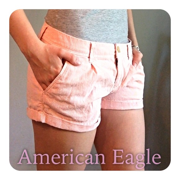 Pink and white stripe american eagle shorts