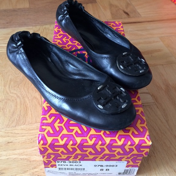 Tory Burch Reva Black Flats
