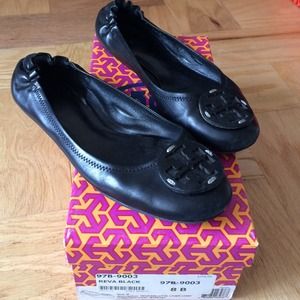Tory Burch Reva Black Flats