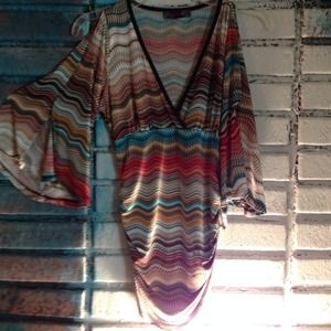 Multi color print top