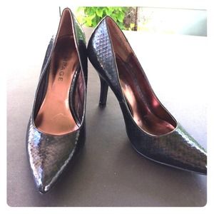 Brown "snakeskin" heels