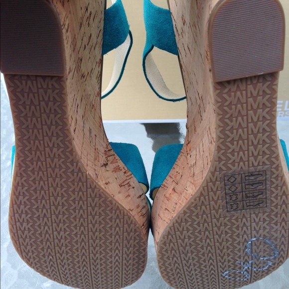 MICHAEL by Michael Kors Turquoise Suede Wedges - Picture 4 of 4