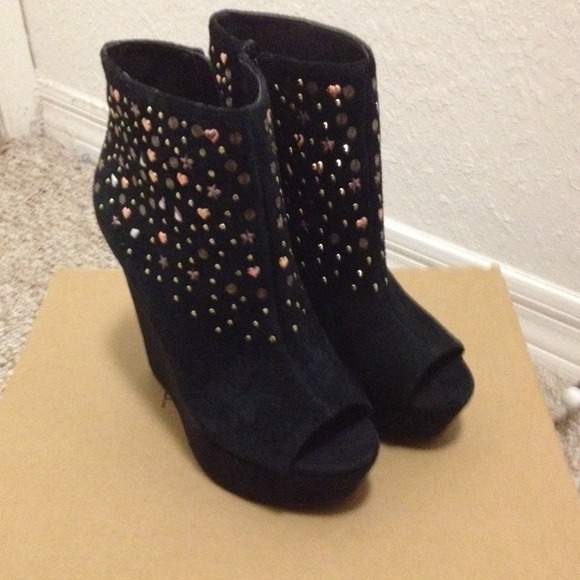 Black suade shoes