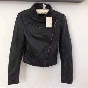 RESERVED IRO leather jacket, light grey 7 skinnies