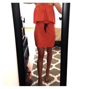 BEAUTIFUL coral strapless coral dress. Small.