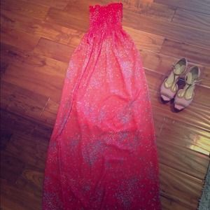 Red Floral maxi dress