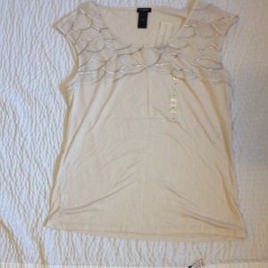 Embellished nude Ann Taylor tank w/ tags