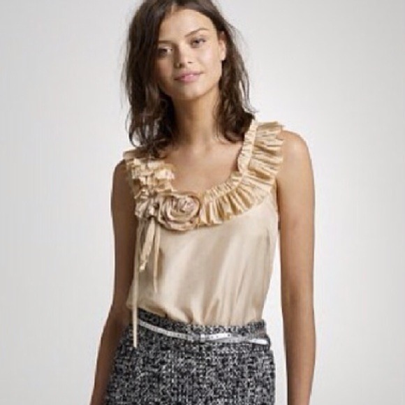 J. Crew Silk Beige Top M / 10