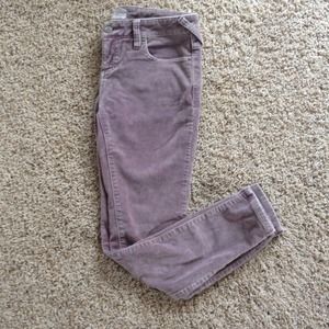 Free People lavender crop ankle velvet jeans