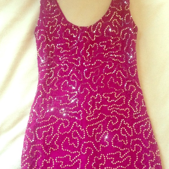 Lily Rose pink shimmer cocktail club dress