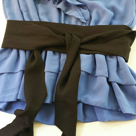 SOLD Periwinkle Blue Ruffle Top - Picture 2 of 3