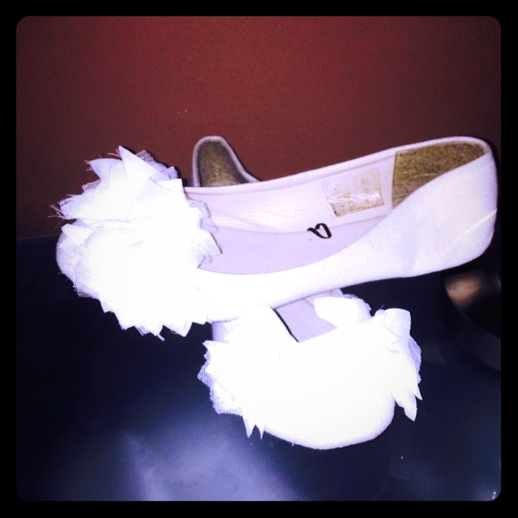 Cream princess flats