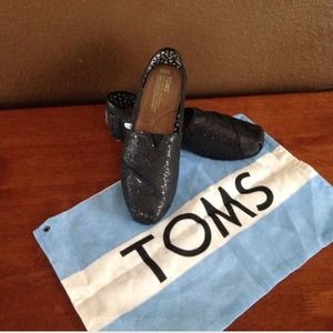 Toms black glitter