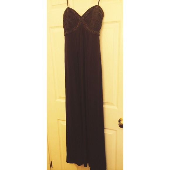 BCBG brown & gold floor length gown