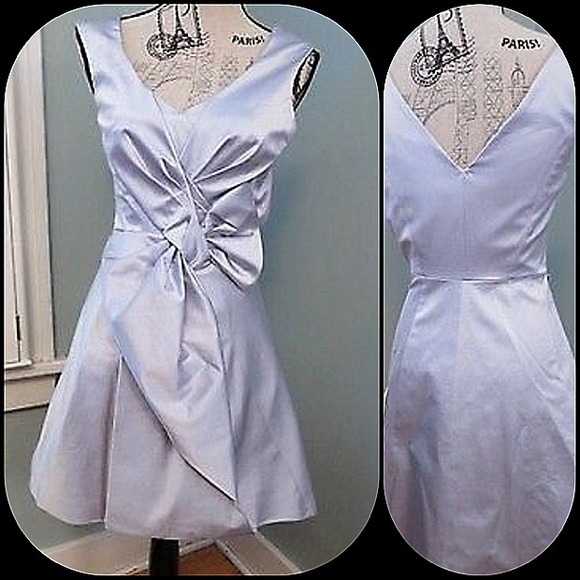 Lovely Karen Millen Lilac satin dress with bow - Picture 3 of 4