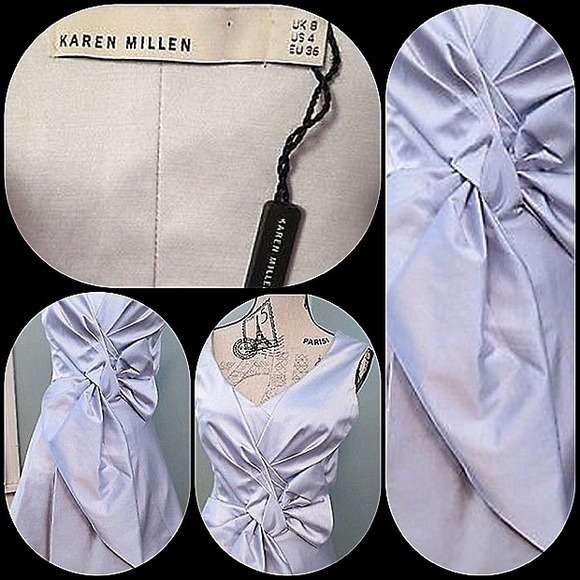 Lovely Karen Millen Lilac satin dress with bow - Picture 4 of 4