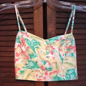 NWT American Eagle floral bustier crop top