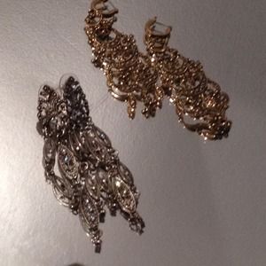 2sets of vintage chandelier earrings