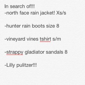 Vineyard vines, north face, Lilly pulitzer