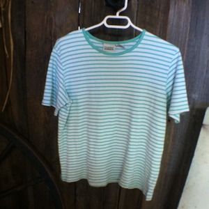 Mint cream stripped shirt