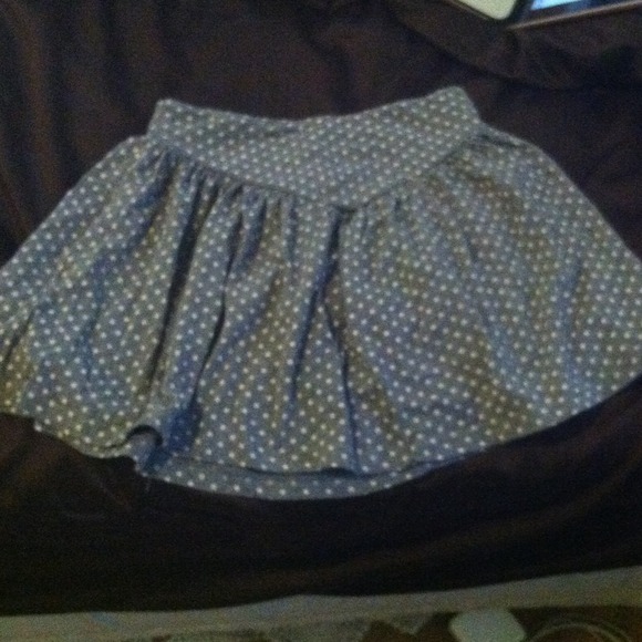 Gray and off white polka dot skirt!