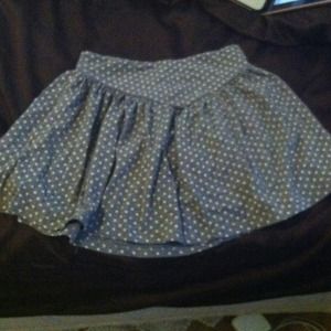 Gray and off white polka dot skirt!