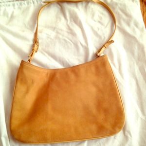 Brown suede Coach handbag