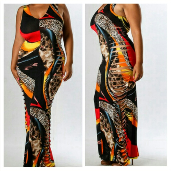 Plus size cut out maxi