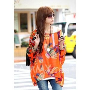 Brand New - Batwing Sleeve Chiffon Blouse
