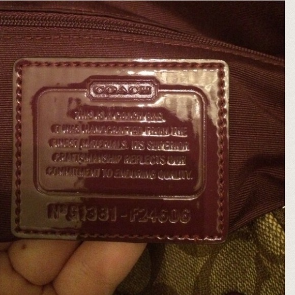 COACH Peyton Cora Domed Plum Satchel - Picture 4 of 4