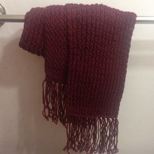 Crochet burgundy scarf