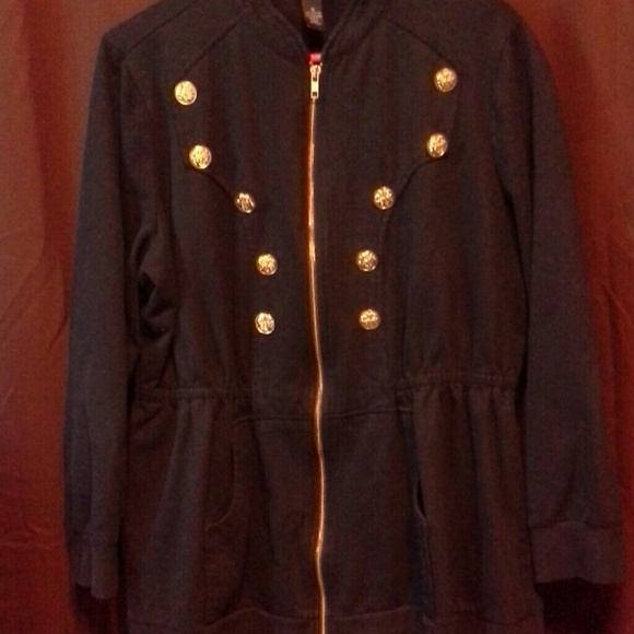 Black jacket with gold buttons