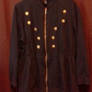 Black jacket with gold buttons