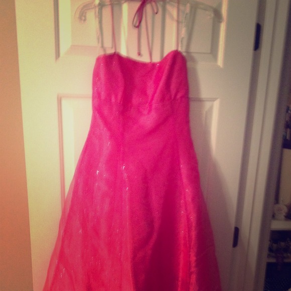 Hot pink floor length dress