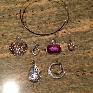 Lia Sophia Slide Necklace w/ 6 Slide Pendants