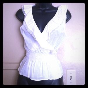 Sexy white wrap around tank top!