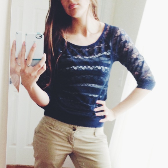 • Wet Seal Navy Lace Top • - Picture 4 of 4