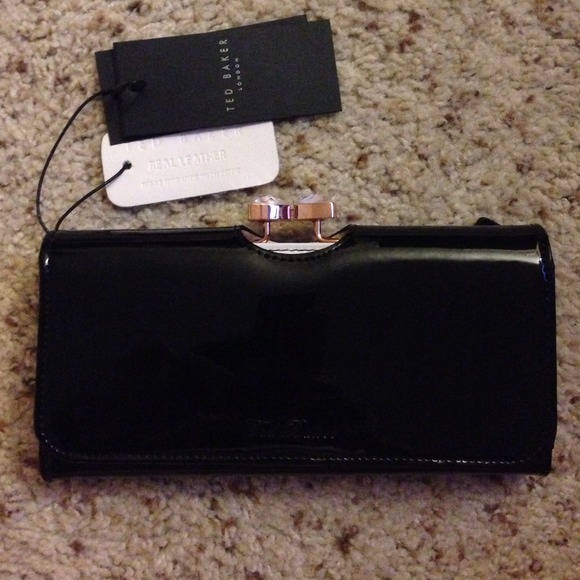 Ted Baker patent leather wallet BLACK