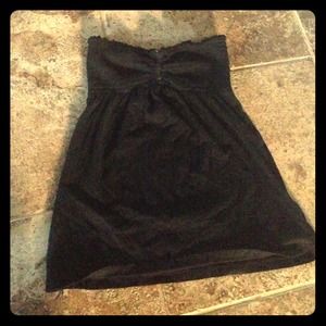 Scrunched tube top black